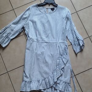 Who What Wear Blue and White Striped Dress